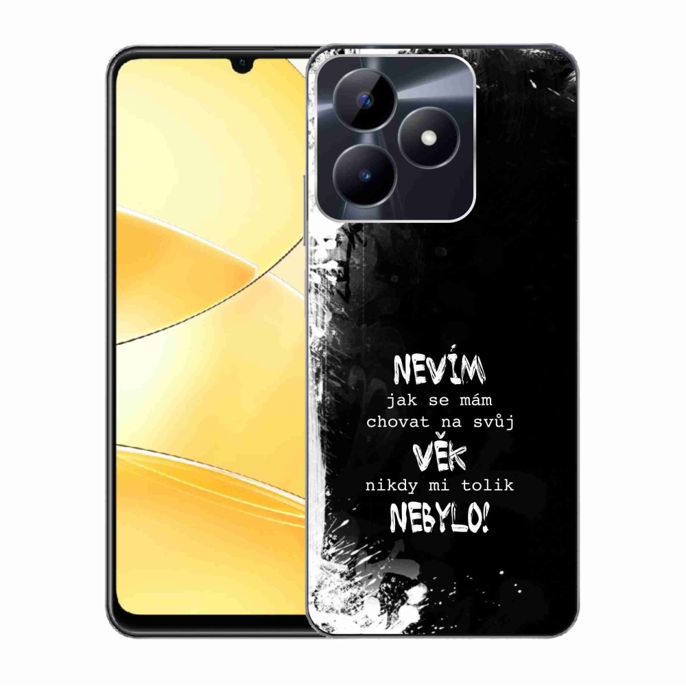 Gél borító mmCase a Realme C51/C53 készülékhez - vicces szöveg 14 fekete háttér