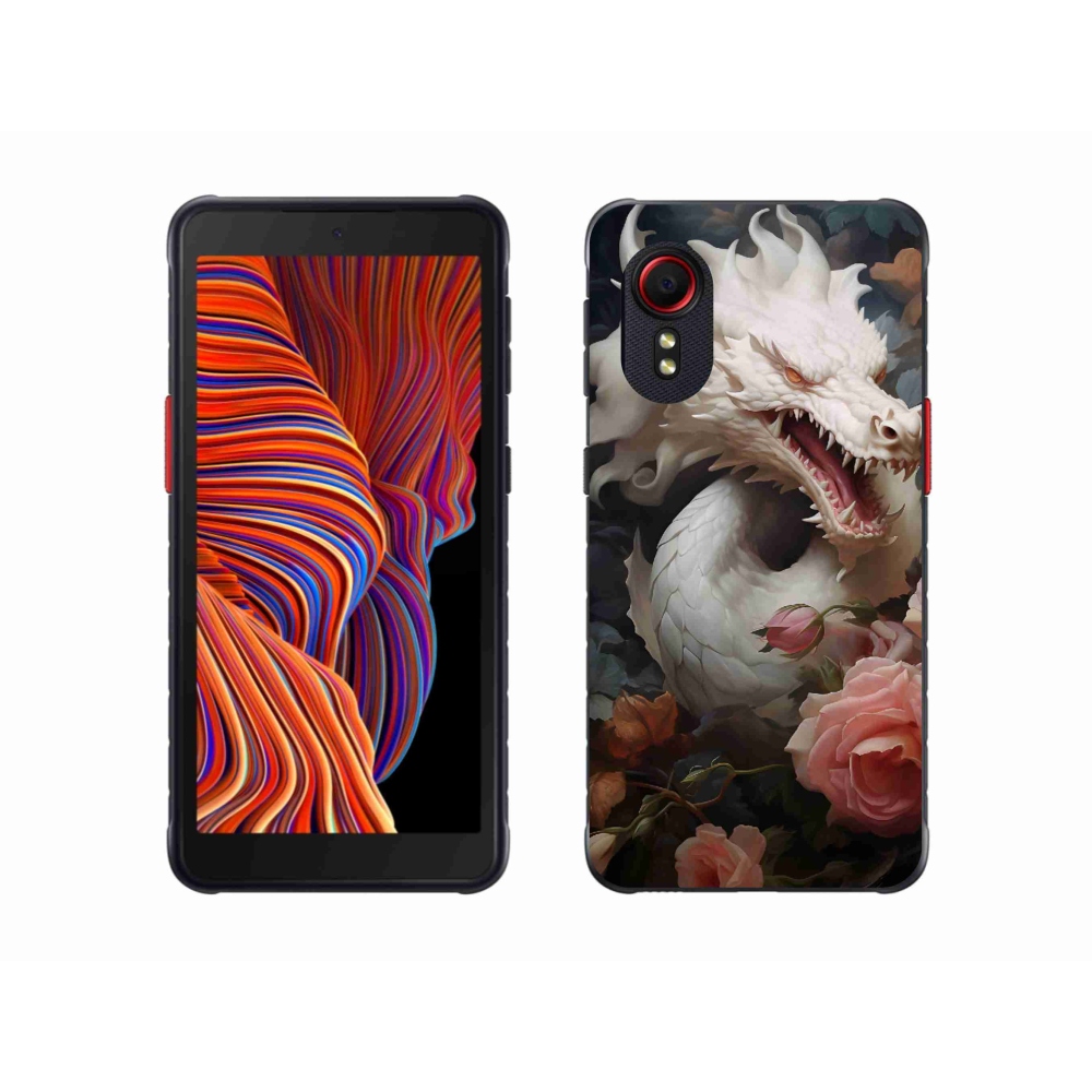 Zselés borítás mmCase Samsung Galaxy Xcover 5 készülékhez - fehér sárkány