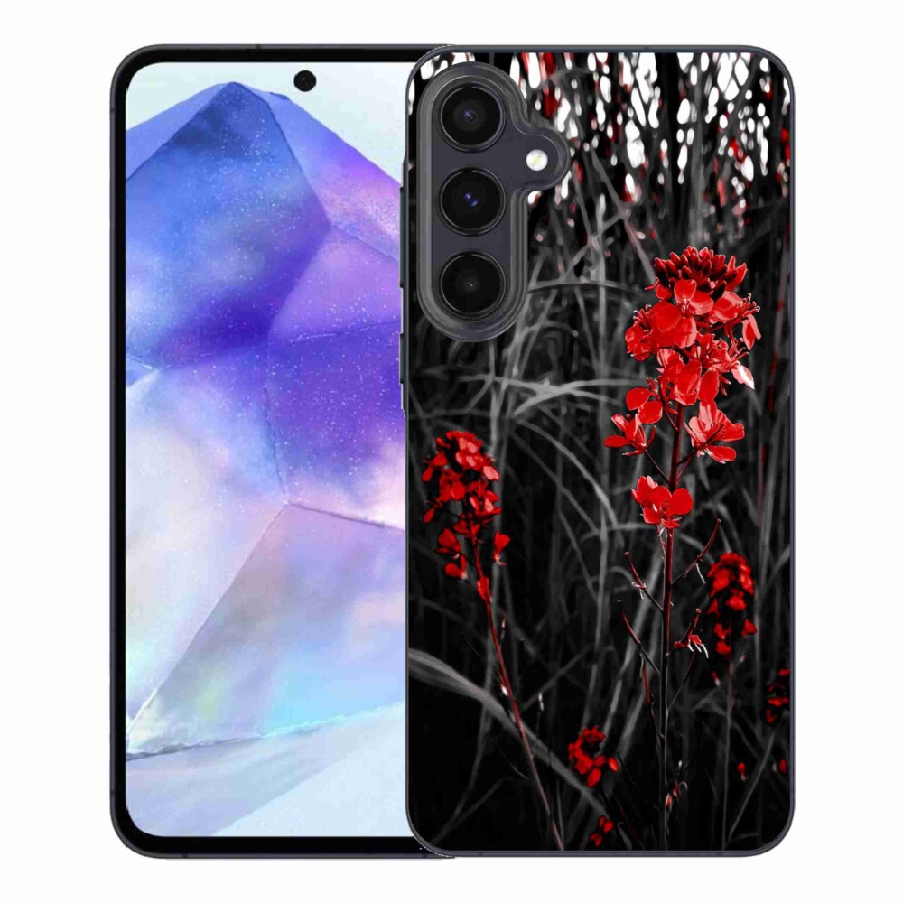 Gél borítás mmCase Samsung Galaxy A55 5G - piros növényhez