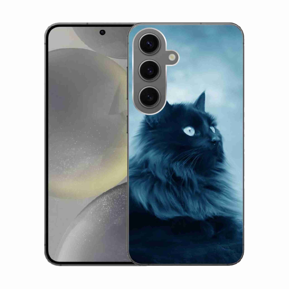 Gél tok mmCase Samsung Galaxy S24 készülékhez - fekete macska 1