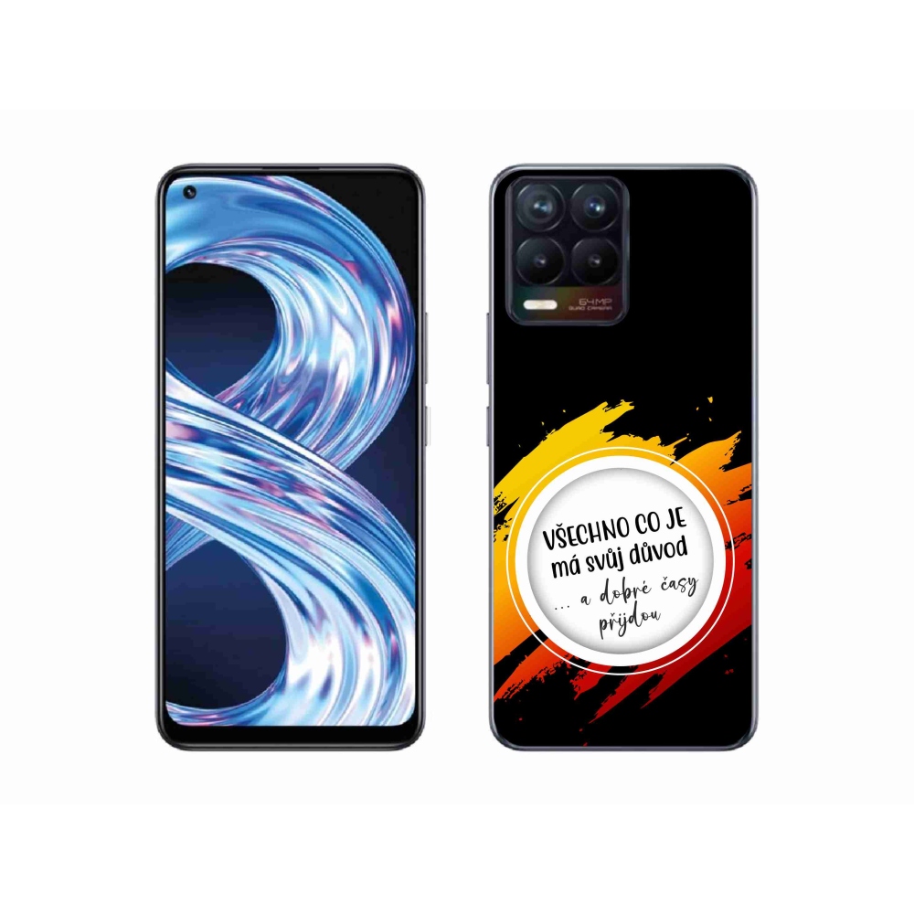 Gél borítás mmCase a Realme 8 4G - Idézet 3 fekete háttérrel