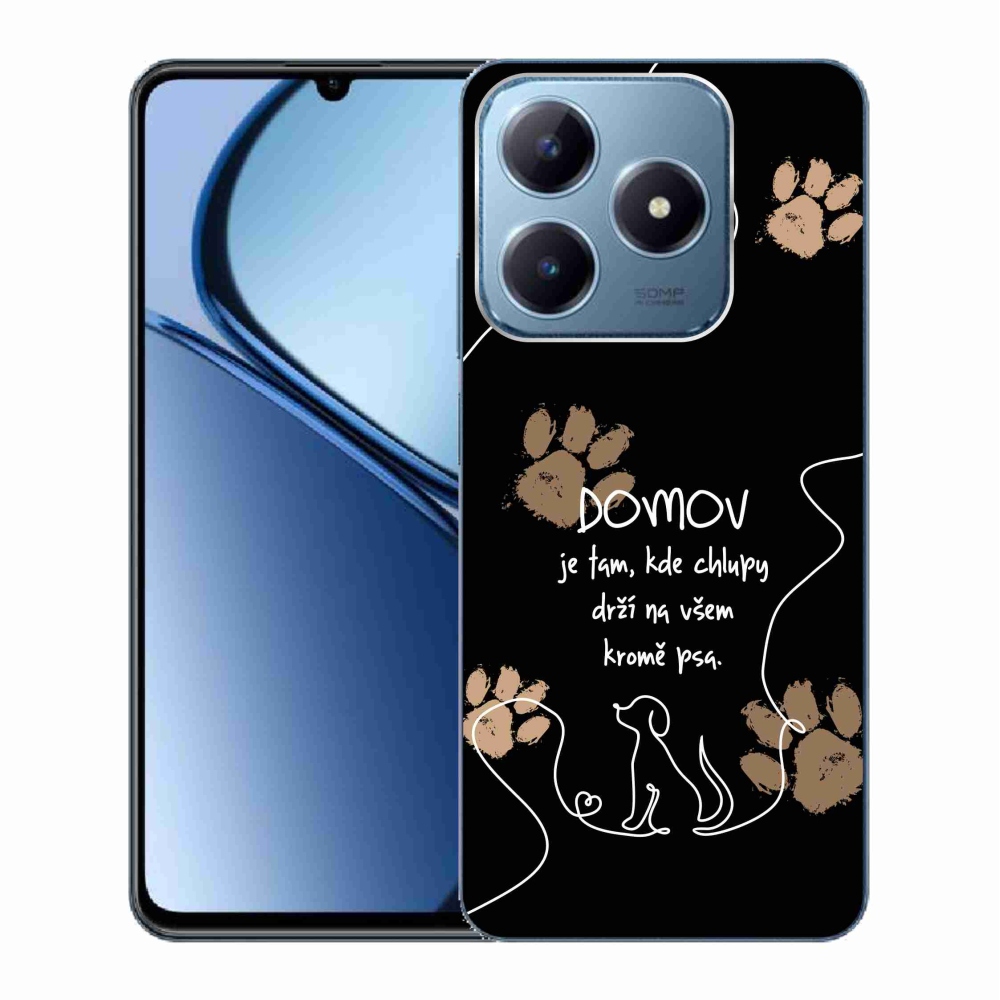 Gél borító mmCase a Realme C63 készülékhez - kutya motívum fekete háttérrel