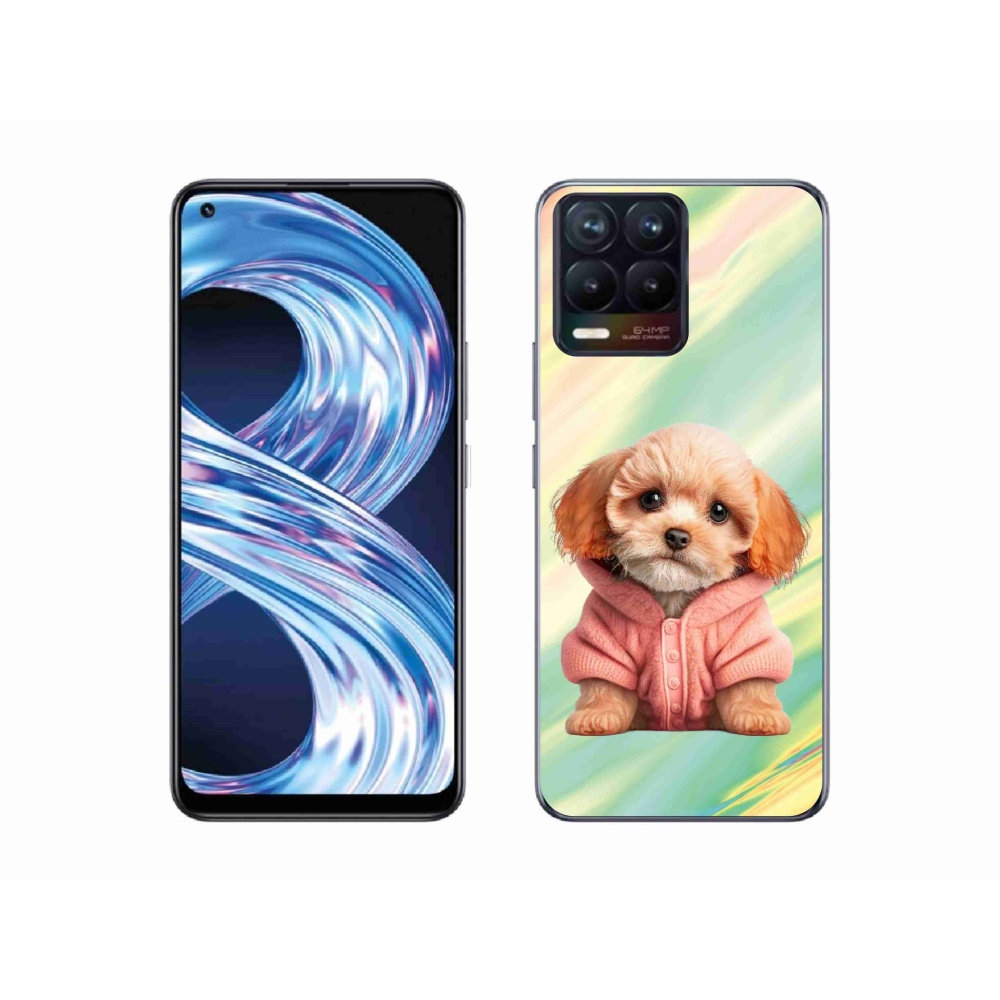 Gél borítás mmCase a Realme 8 4G-hez - kiskutya pulóverben