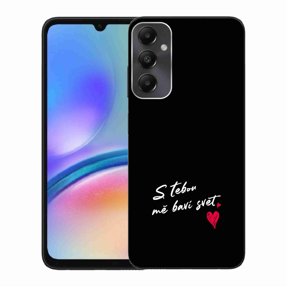 Gél borító mmCase Samsung Galaxy A05s készülékhez - szerelmes szöveg 1 fekete háttér