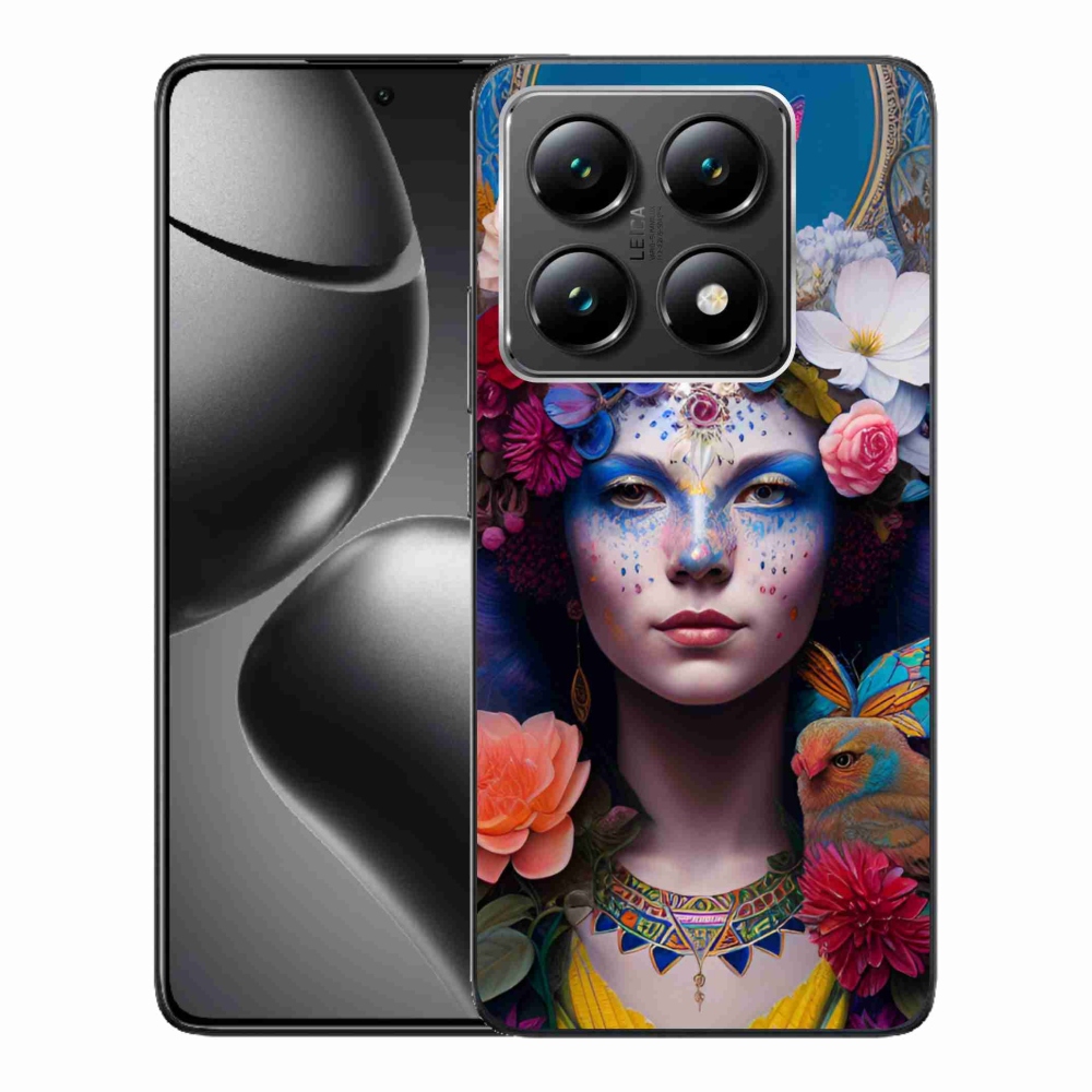 Gél borító mmCase a Xiaomi 14T-hez - nő virágokkal
