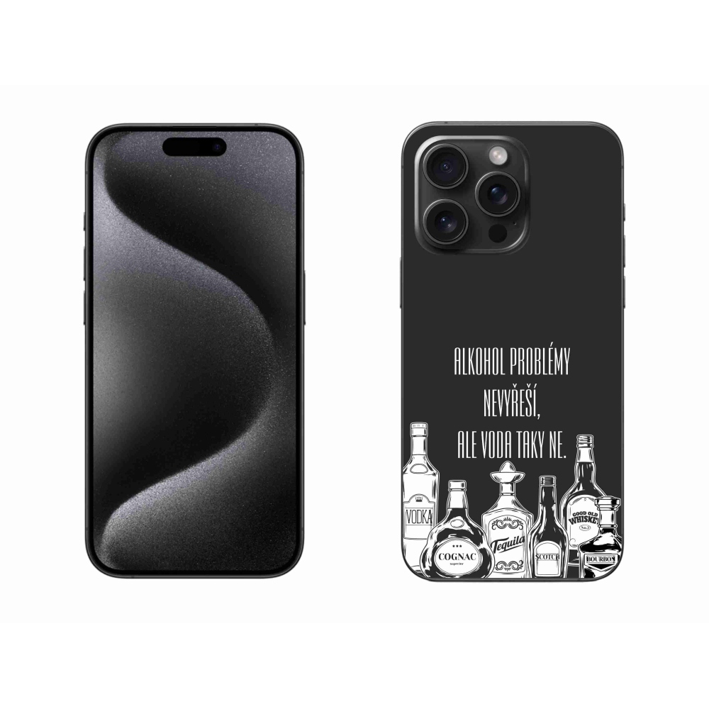 Gél borítás mmCase iPhone 15 Pro Max készülékhez - vicces szöveg fekete háttérrel