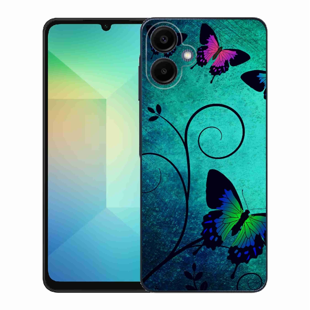 Gél borítás mmCase Samsung Galaxy A06 4G - színes pillangókhoz