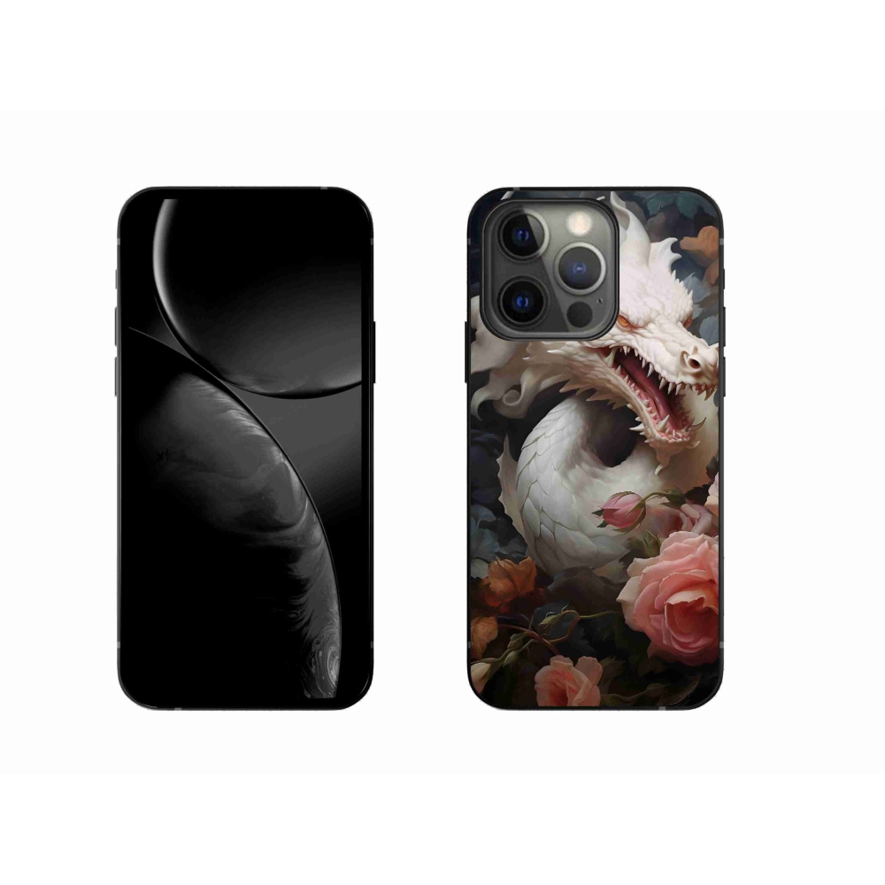 Zselés borítás mmCase iPhone 13 Pro készülékhez - fehér sárkány
