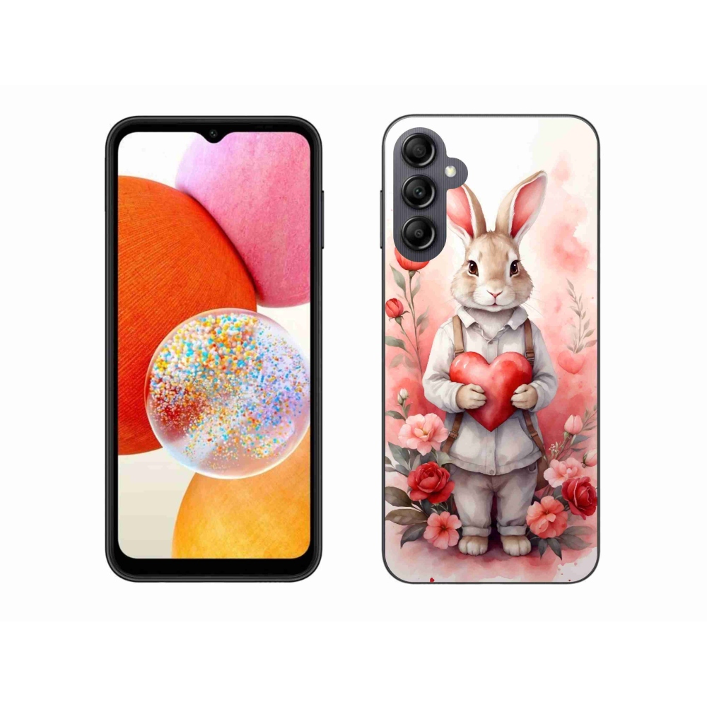 Gél borító mmCase Samsung Galaxy A14 4G/5G - nyúl szívvel