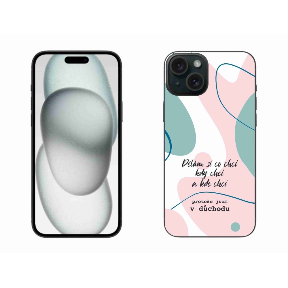Gél borító mmCase iPhone 15 Plus készülékhez - vicces szöveg 10 fehér háttér