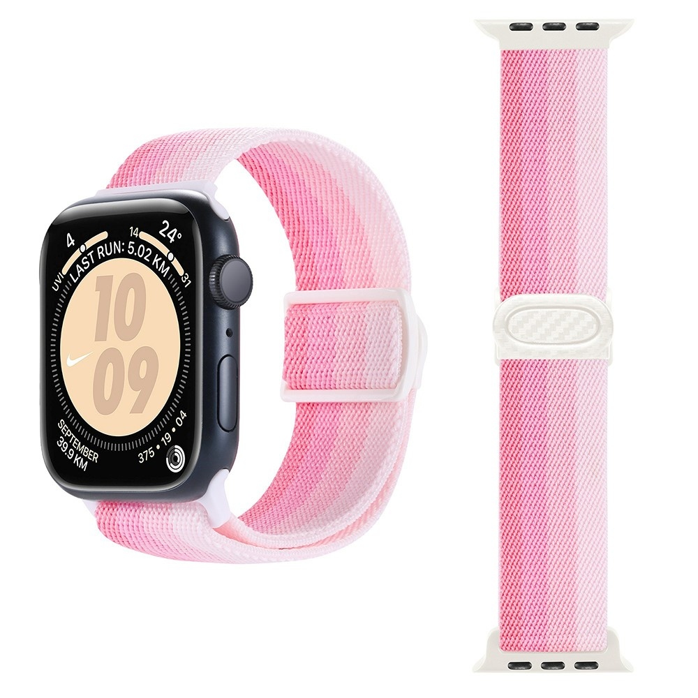 Fokozatos nejlon szíj Apple Watch Ultra/Ultra 2 49mm/SE/SE 2022/2023 44mm/9/8/7 45mm/6/5/4 44mm/3/2/1 42 mm - rózsaszín csíkok