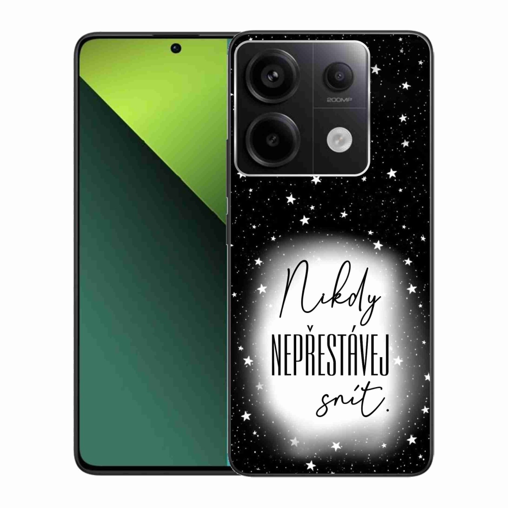 Gél borítás mmCase a Xiaomi Redmi Note 13 Pro 5G/Poco X6 5G - idézet 1 fehér és fekete háttérrel