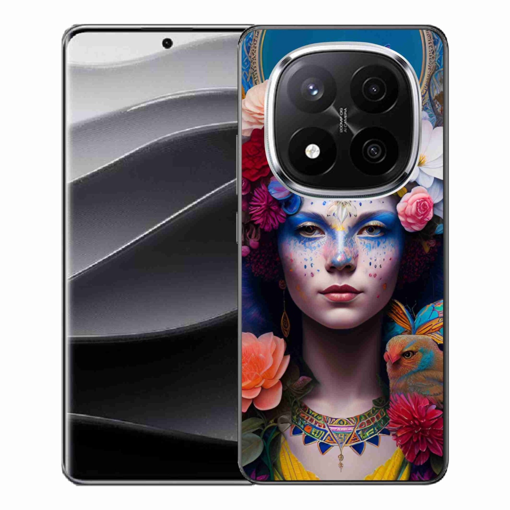 Gél borító mmCase a Xiaomi Redmi Note 14 Pro+ 5G számára - nő virágokkal
