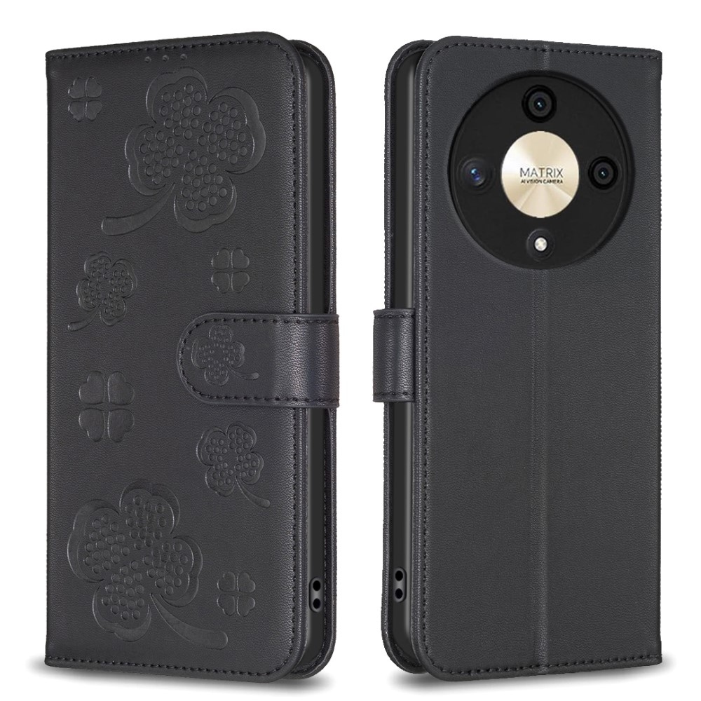 Clover könyv tok a Honor Magic 6 Lite 5G készülékhez - fekete