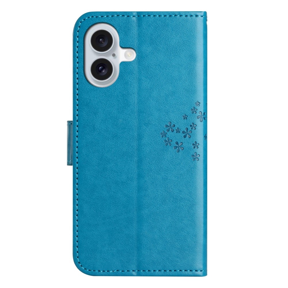 Fa könyv tok iPhone 16-hoz - kék