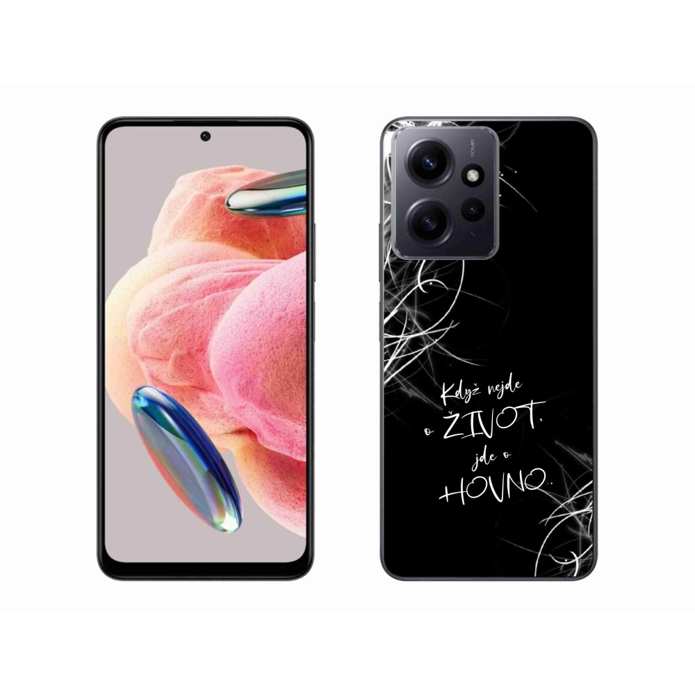 Gél borító mmCase a Xiaomi Redmi Note 12 4G-hez - vicces szöveg 16 fekete háttérrel