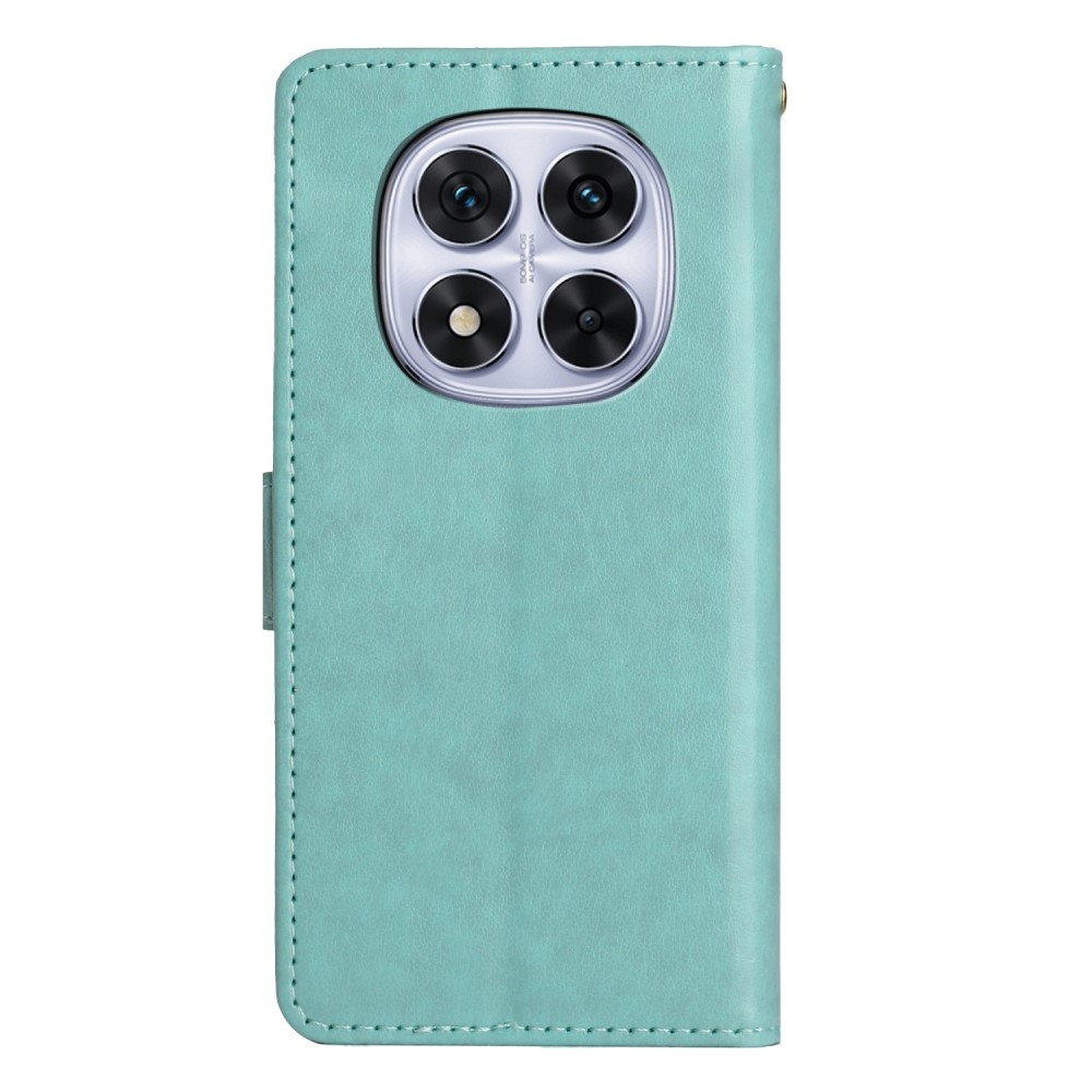 Virágok könyv tok Xiaomi Redmi Note 14 Pro 5G/Poco X7 5G - teal színű