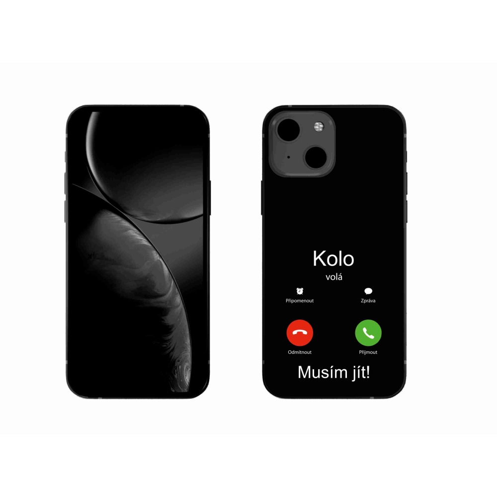 Gél borítás mmCase iPhone 13 6.1 készülékhez - kerek hívások fekete háttérrel