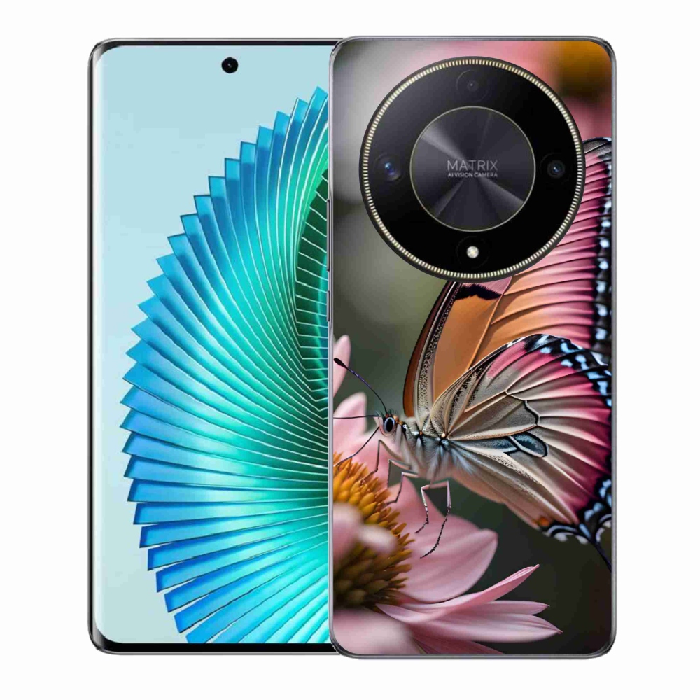 Gél borítás mmCase a Honor Magic 6 Lite 5G számára - színes pillangó