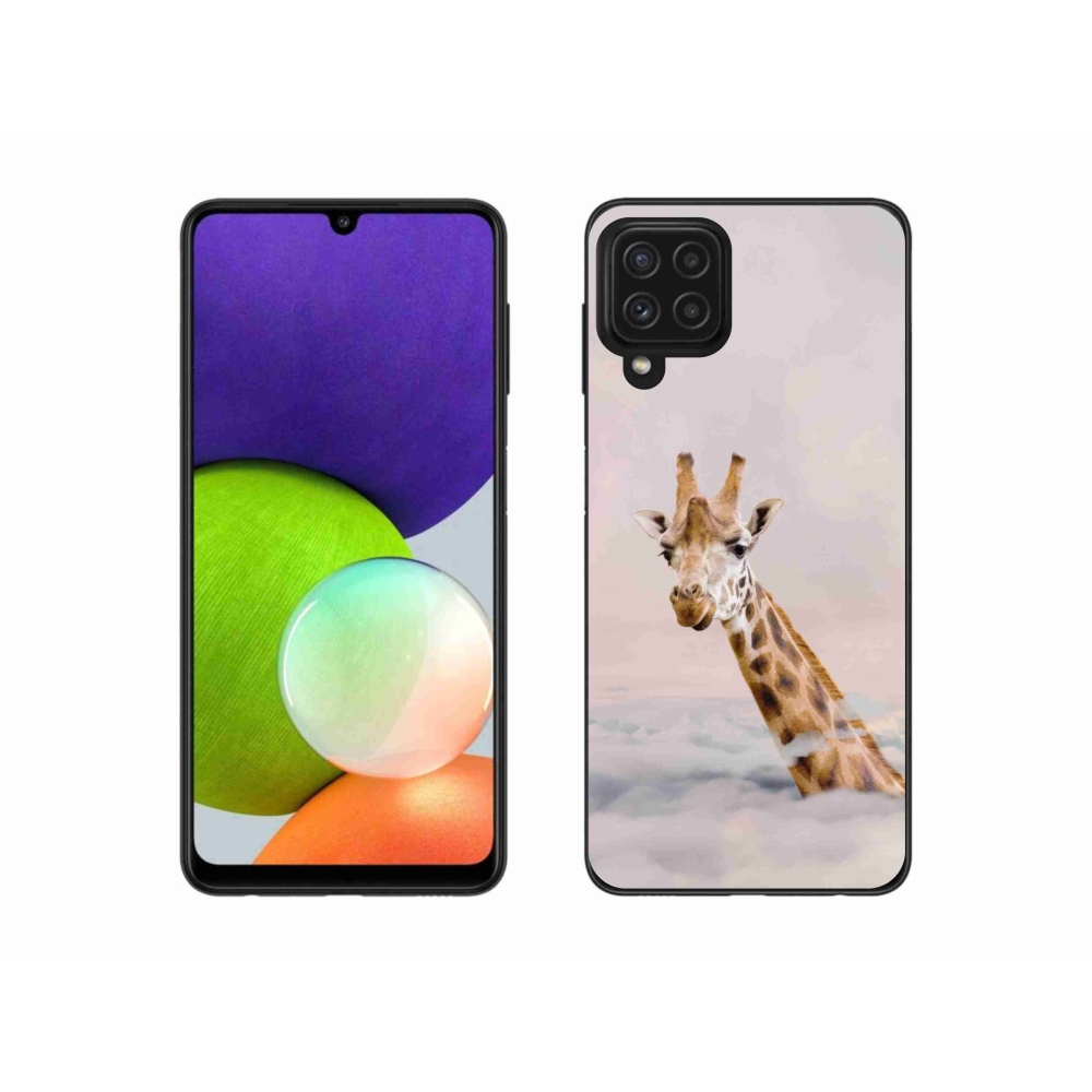 Zselés borítás mmCase Samsung Galaxy A22 4G - zsiráf a felhők között