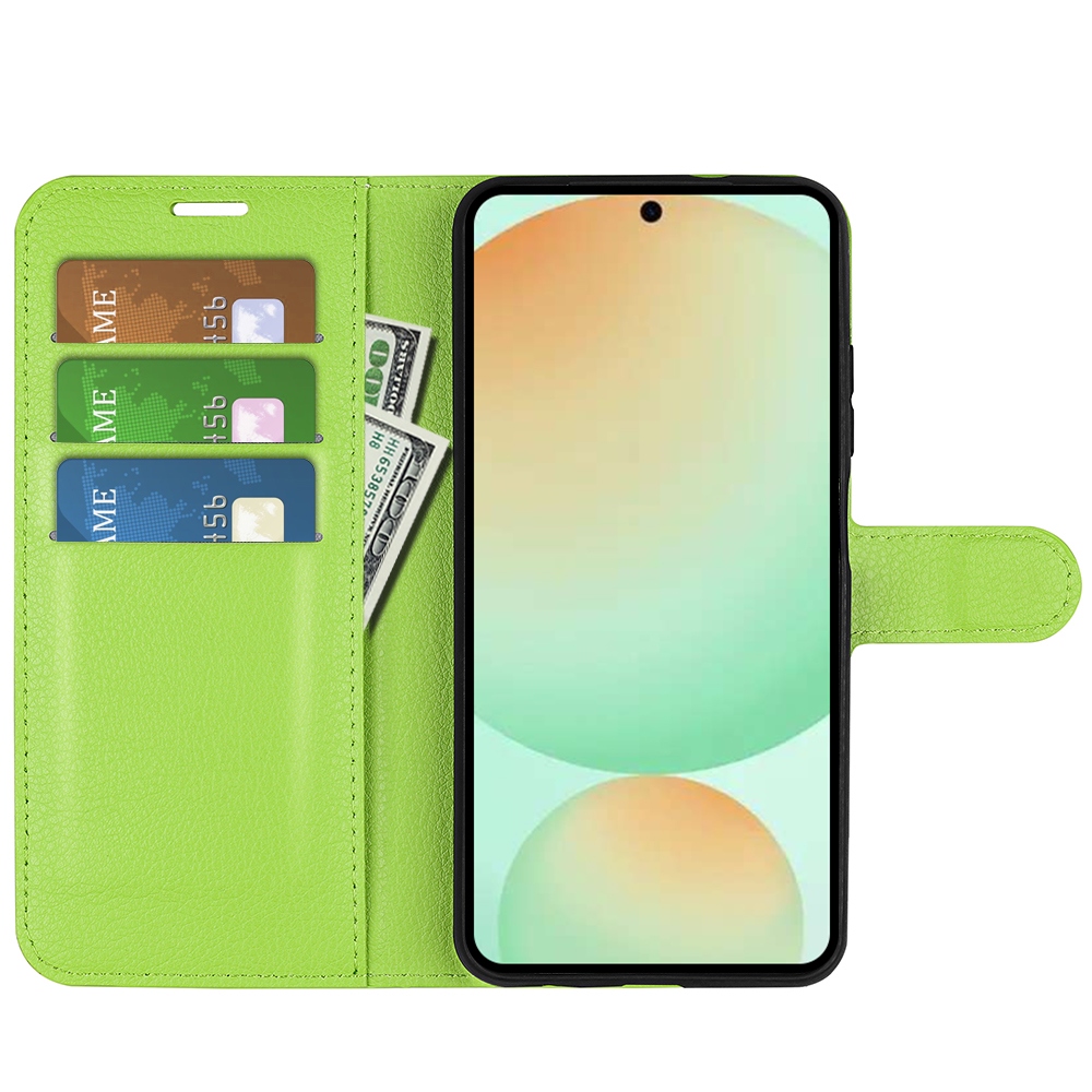 Litchi könyv tok Samsung Galaxy S25 FE készülékhez - zöld
