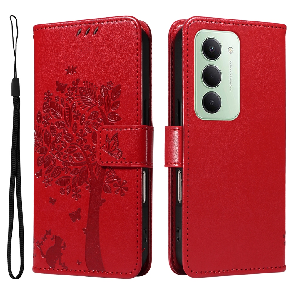 Fák könyve tok Xiaomi Redmi 15 4G (171mm) - piros