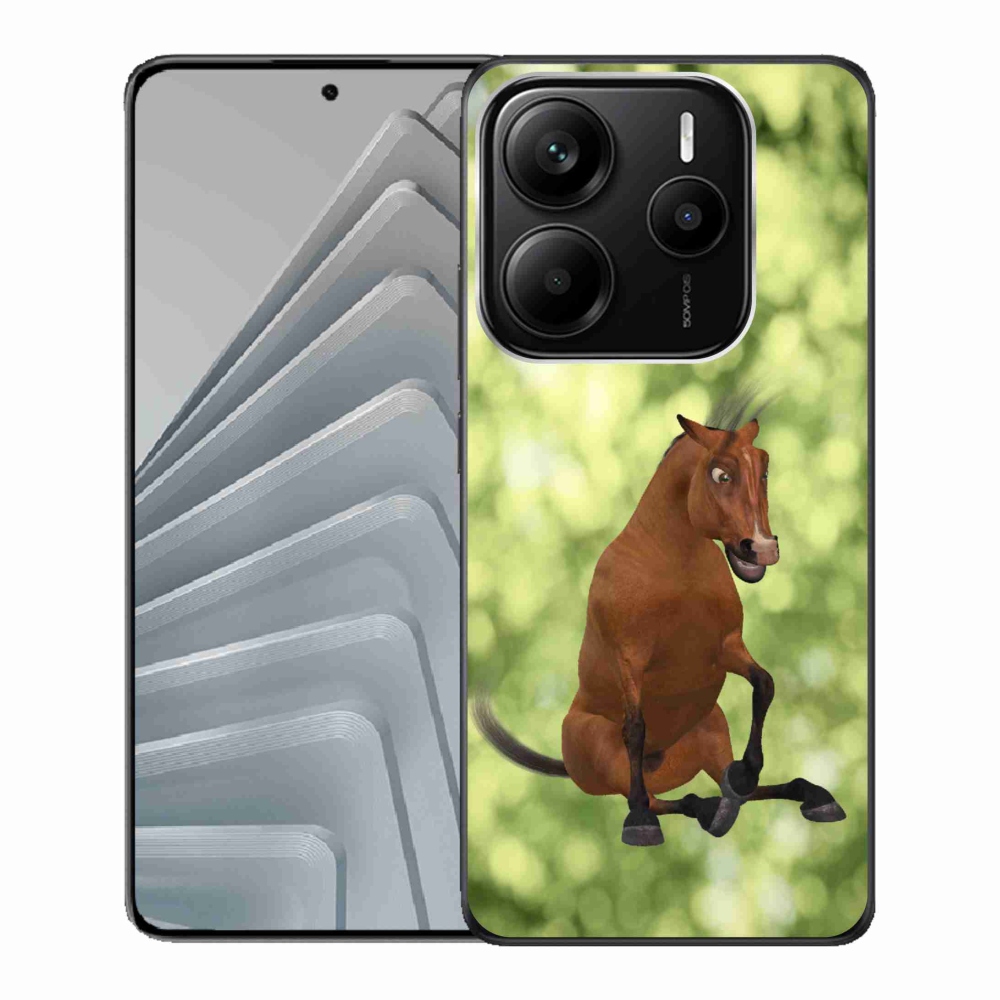 Gél borító mmCase a Xiaomi Redmi Note 14 5G - barna rajzfilm ló 1