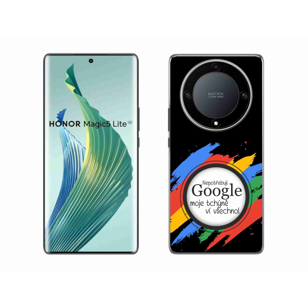 Gél borító mmCase a Honor Magic 5 Lite 5G-n - anyós tudja, hogy minden fekete háttérrel rendelkezik