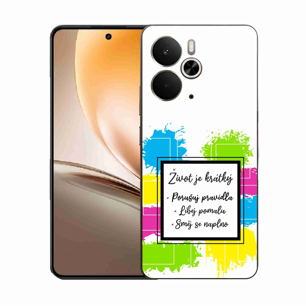 Gél borítás mmCase a Realme 14 5G-n - Idézet 5 fehér háttér