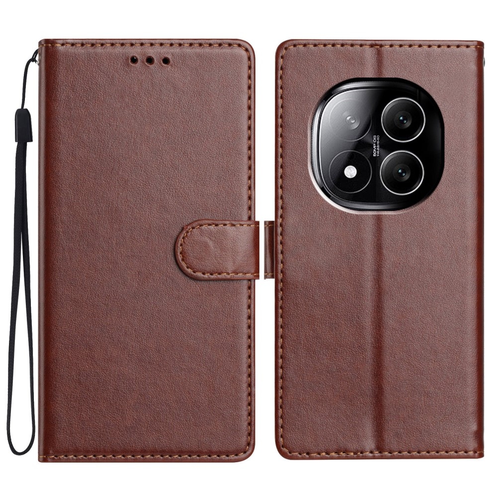 Vérrögök könyv tok Xiaomi Redmi Note 14 Pro 5G/Poco X7 5G - barna színben