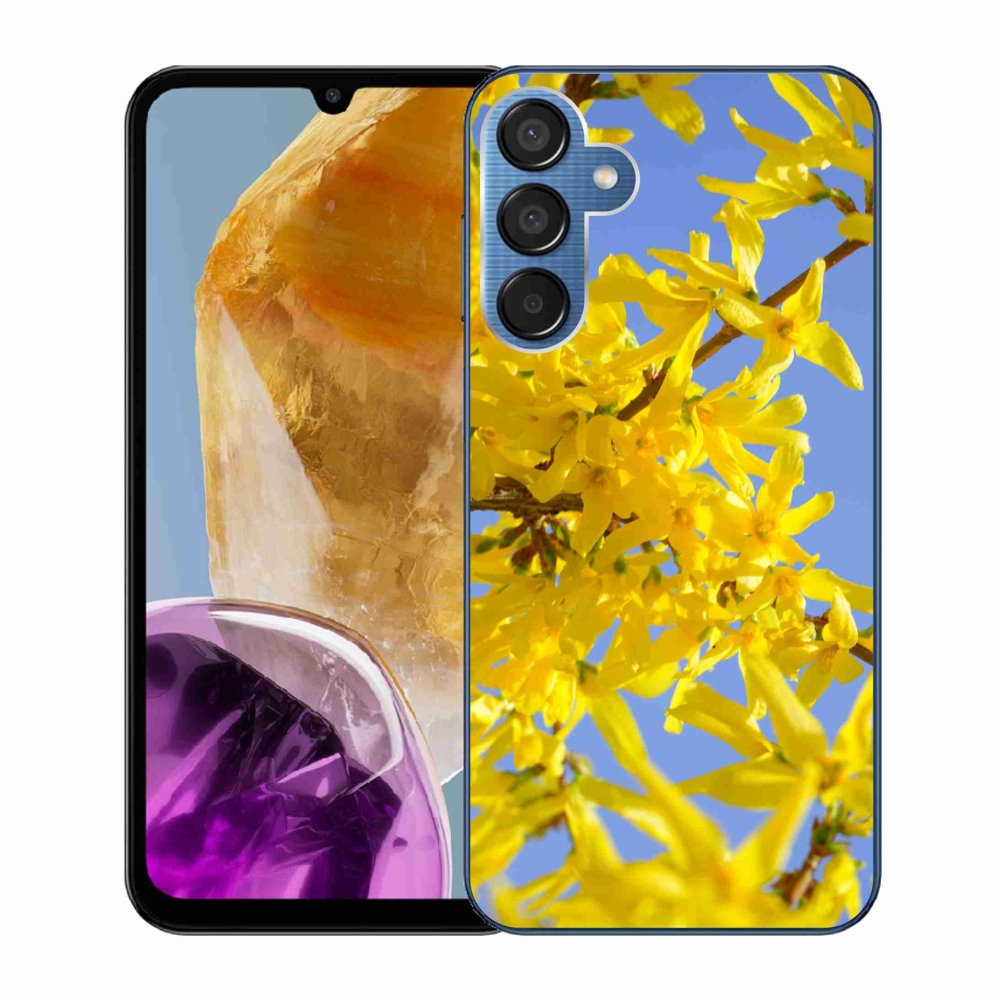 Gél védőhuzat mmCase Samsung Galaxy M15 5G - sárga virágok