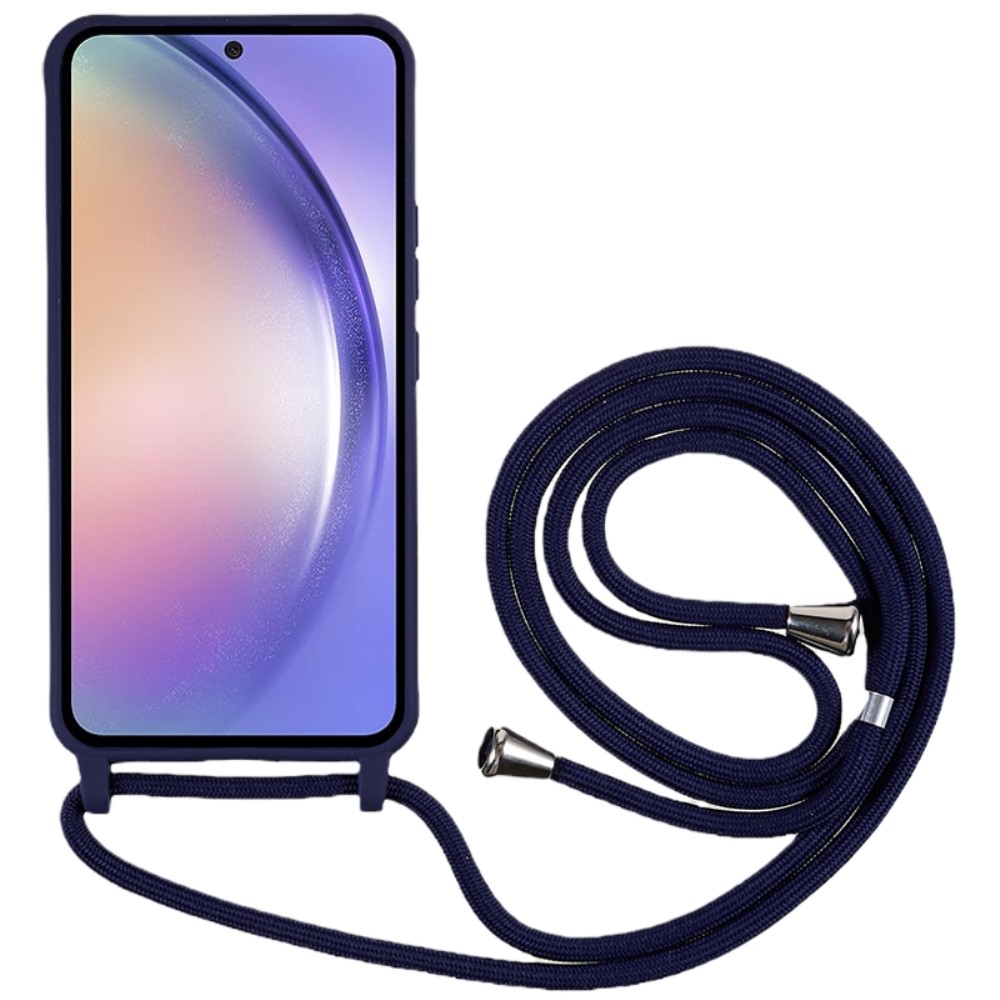Zsinórral ellátott zselés tok Samsung Galaxy A36 5G-hez - sötétkék