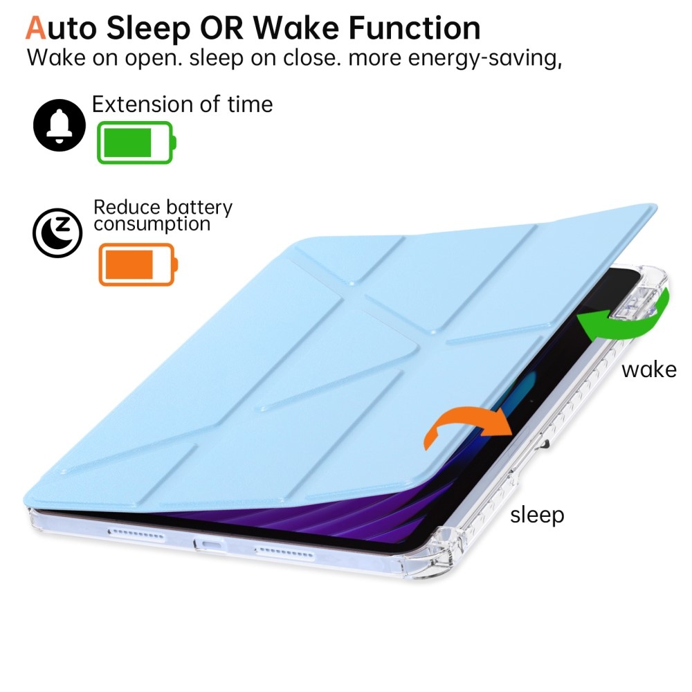Origami intelligens pozicionáló tok Xiaomi Pad 7/7 Pro táblagéphez - világoskék színben