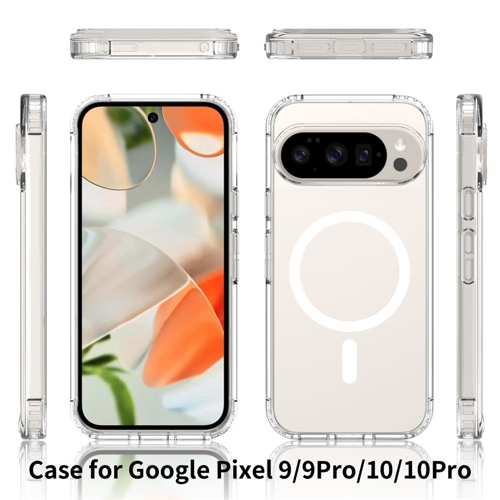 Akril zselés tok fix hátlappal és MagSafe funkcióval a Google Pixel 10 Pro/Pixel 10 készülékre - átlátszó