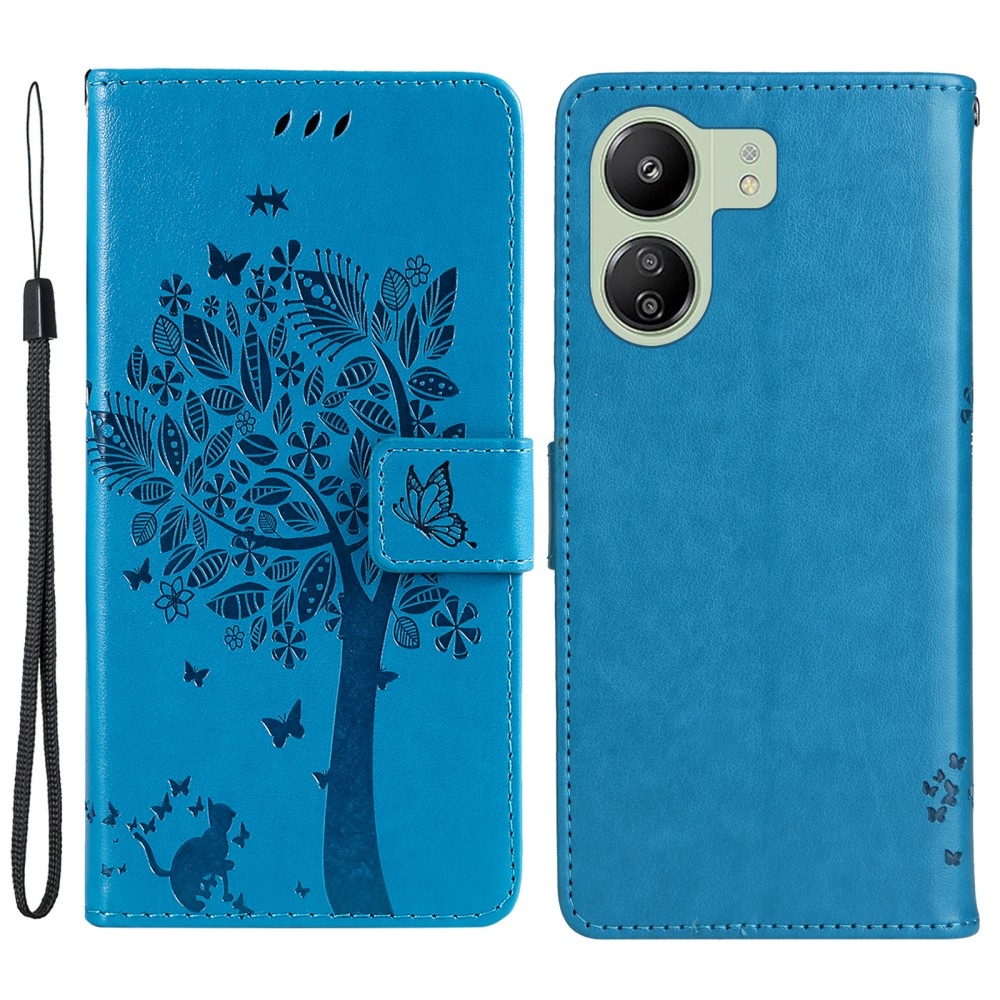 Fák könyvtáska Xiaomi Poco C65/Redmi 13C - kék