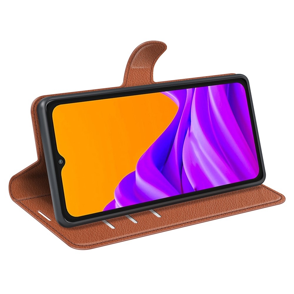 Litchi könyv tok Samsung Galaxy Xcover 7 Pro készülékhez - barna