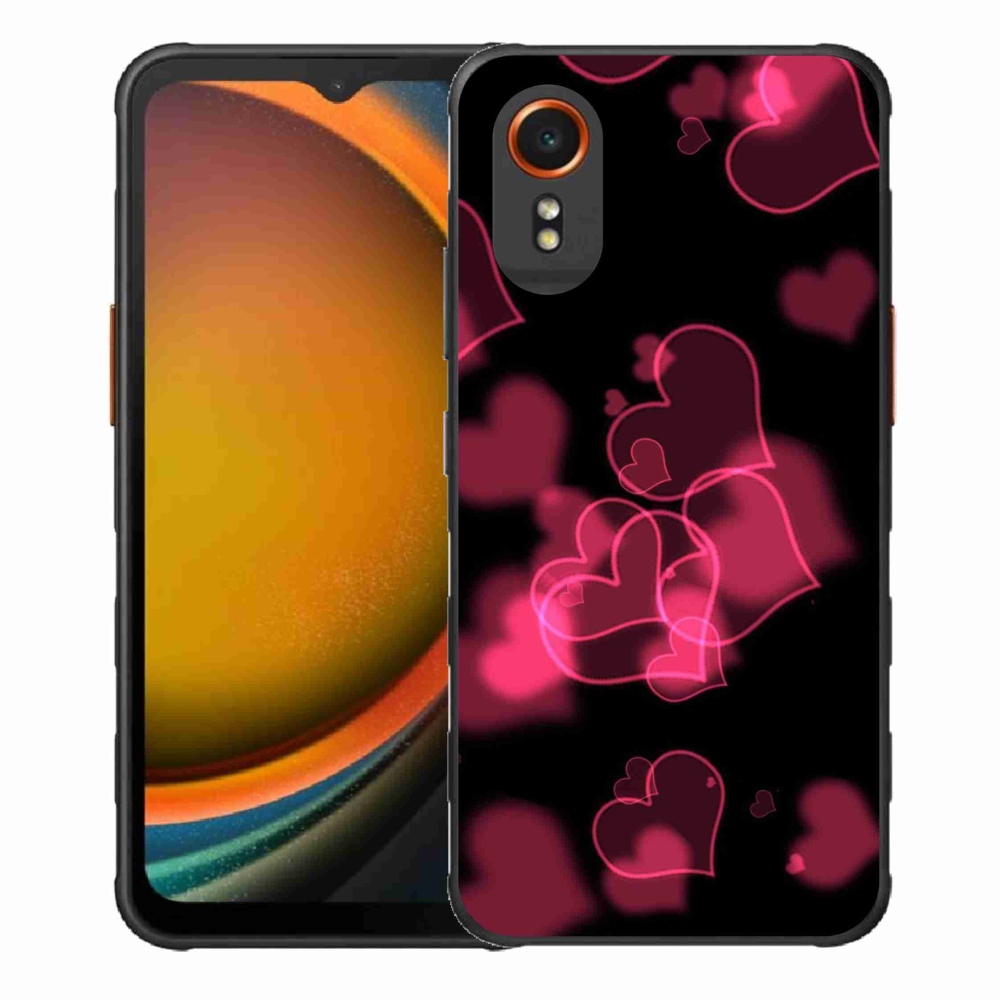 Zselés borítás mmCase Samsung Galaxy Xcover 7 készülékhez - piros szívek