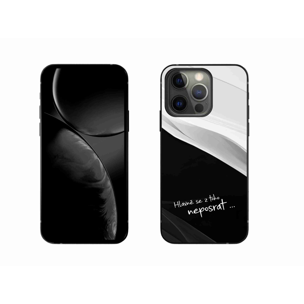 Gél borító mmCase iPhone 13 Pro 6.1 készülékhez - vicces szöveg 13 fekete és fehér háttérrel