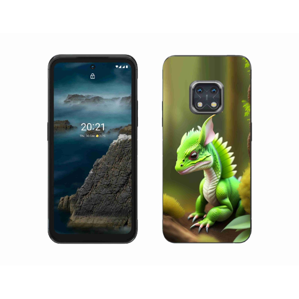Zselés borítás mmCase a Nokia XR20 készülékhez - zöld sárkány