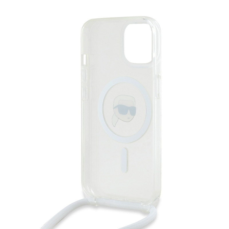 Karl Lagerfeld IML Crossbody Karl Head Magsafe hátlap iPhone 15-hez átlátszó