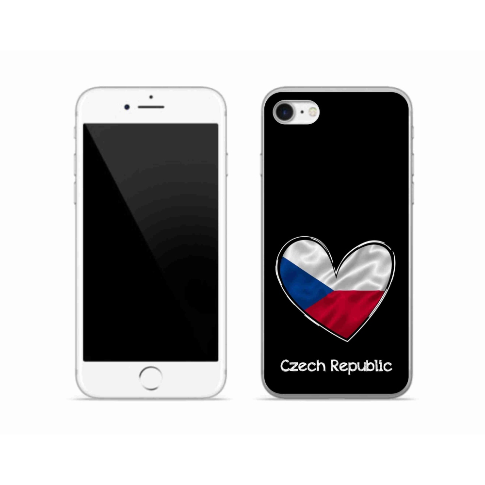 Gél borítás mmCase iPhone SE (2020) - Szív zászló fekete háttérrel
