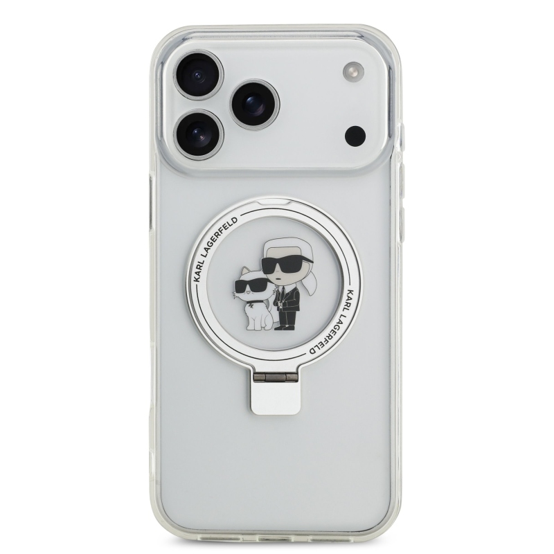 Karl Lagerfeld Ringstand Karl és Choupette MagSafe hátlapi borító iPhone 17 Pro Max-hez Fehér