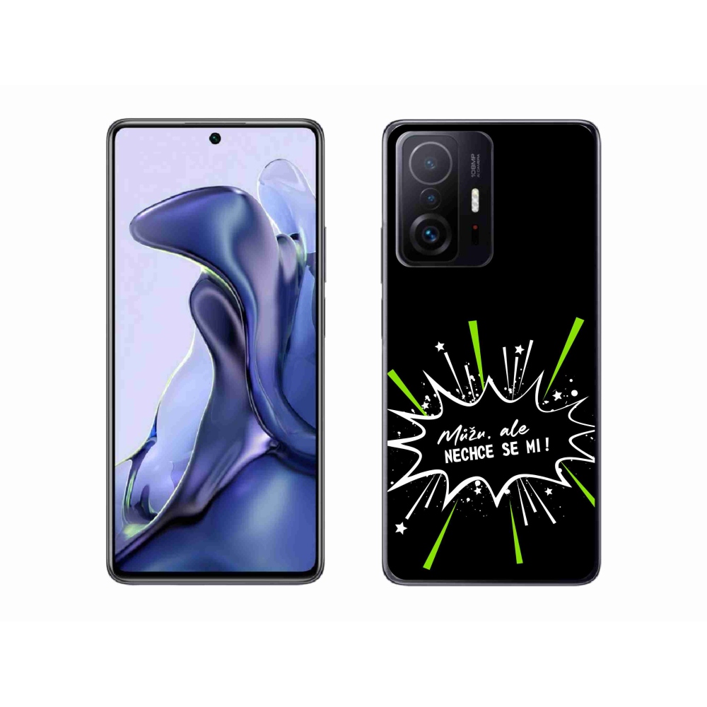 Gél borító mmCase a Xiaomi 11T-hez - vicces szöveg 11 fekete háttérrel