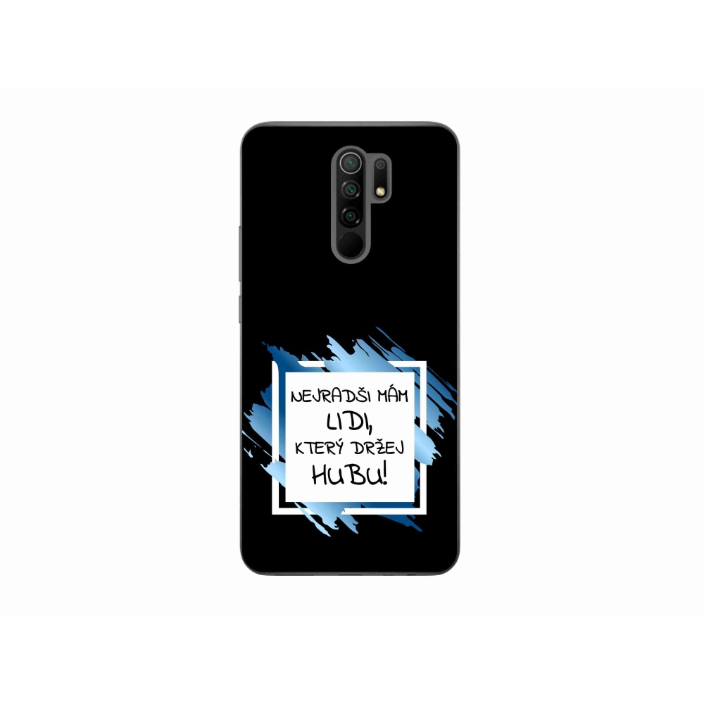 Gél borító mmCase a Xiaomi Redmi 9-hez - vicces szöveg 7 fehér és fekete háttérrel