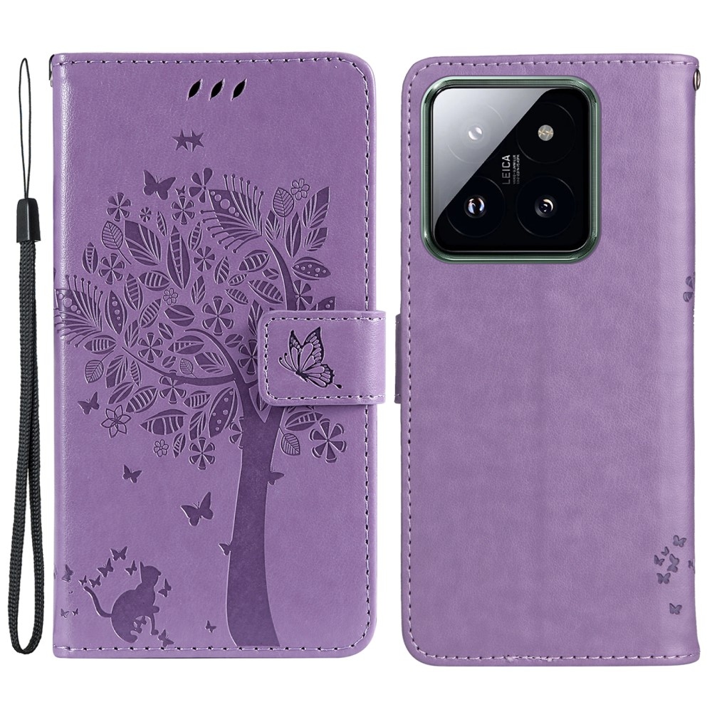 Fák könyve tok Xiaomi 14 Pro - világos lila