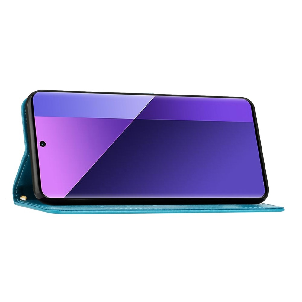Virágok könyv tok Xiaomi 15 Pro-hoz - kék