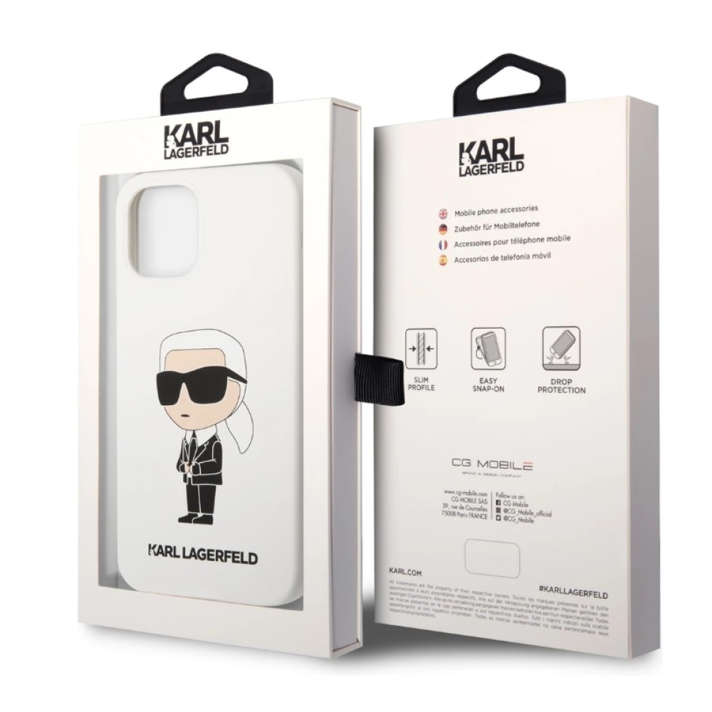 Karl Lagerfeld Liquid Silicone Ikonik NFT borító iPhone 12/12 Pro fehér