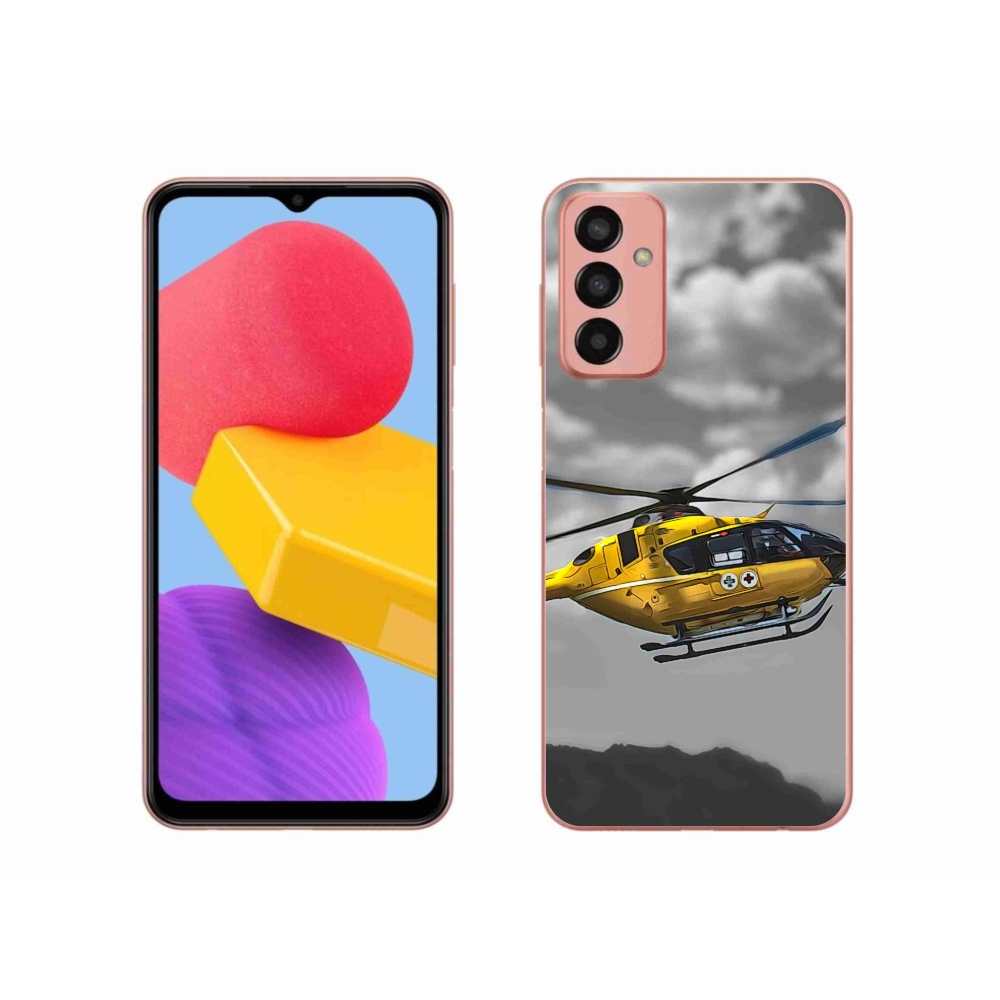 Gél védőhuzat mmCase Samsung Galaxy M13 - sárga helikopterhez