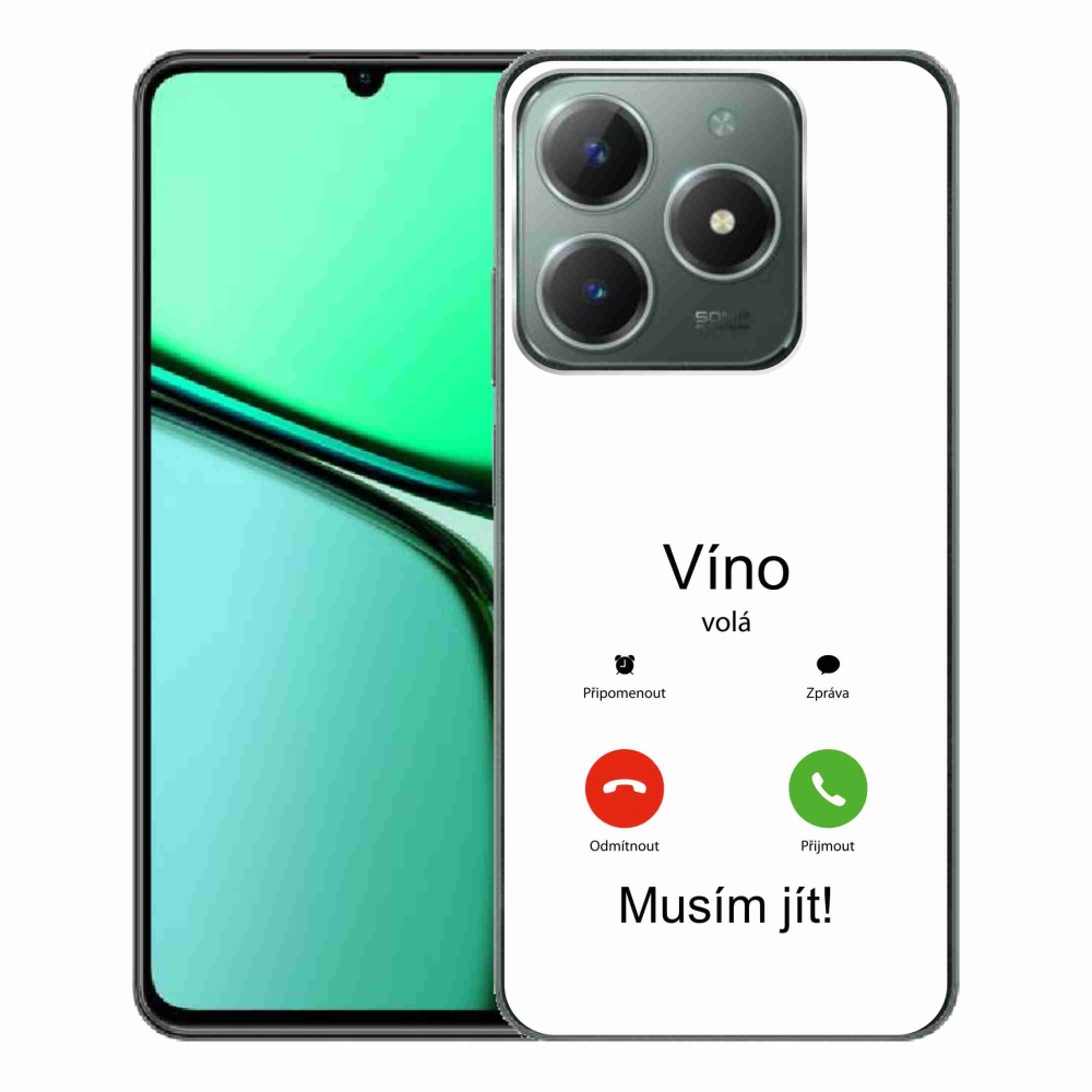 Gél borító mmCase a Realme C61 készülékre - bor hívja a fehér hátteret