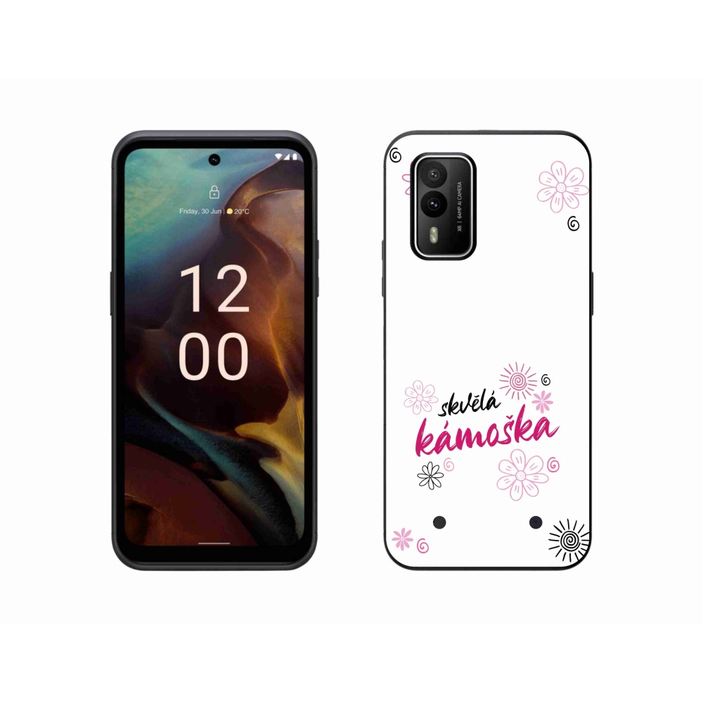 Zselés borítás mmCase a Nokia XR21 készülékhez - nagyszerű haver fehér háttérrel